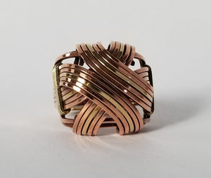 Elite Two Ring | copper + brass, gold + silver