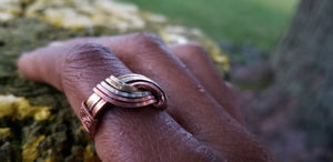 Hug Ring | Copper Brass G Silver