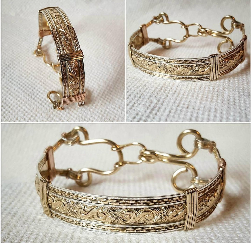 Elite Pattern Bracelet | Gold F, S Silver